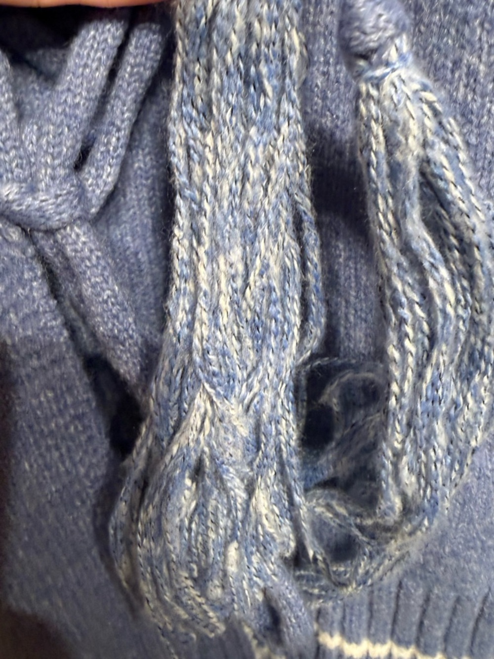 Blue V-Neck Knit Sweater Vest with Side Ties - Picture 7 of 7
